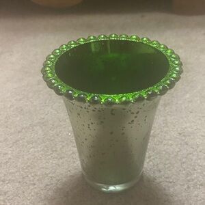 Emerald Green Glass Votive Holder
